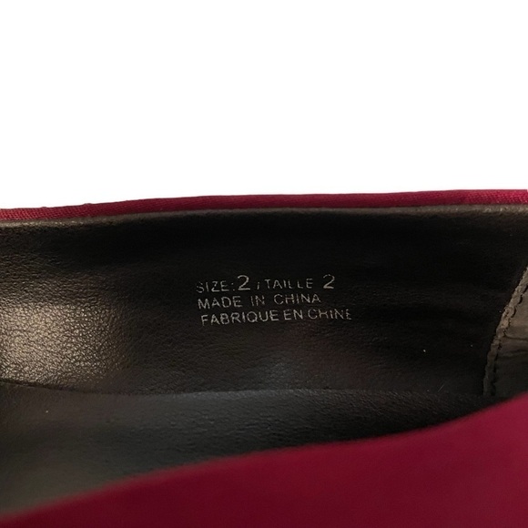 Gymboree Burgundy Satin Like Fabric - Girls Dress Shoes Size 2 - Rhinestones - Picture 4 of 13